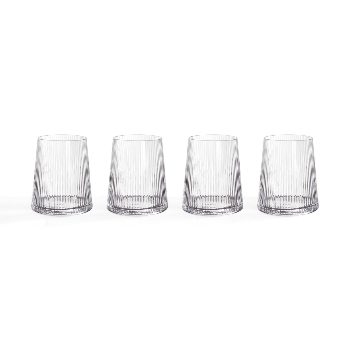 Gatsby Set of 4 Ripple Glass Tumblers - Clear