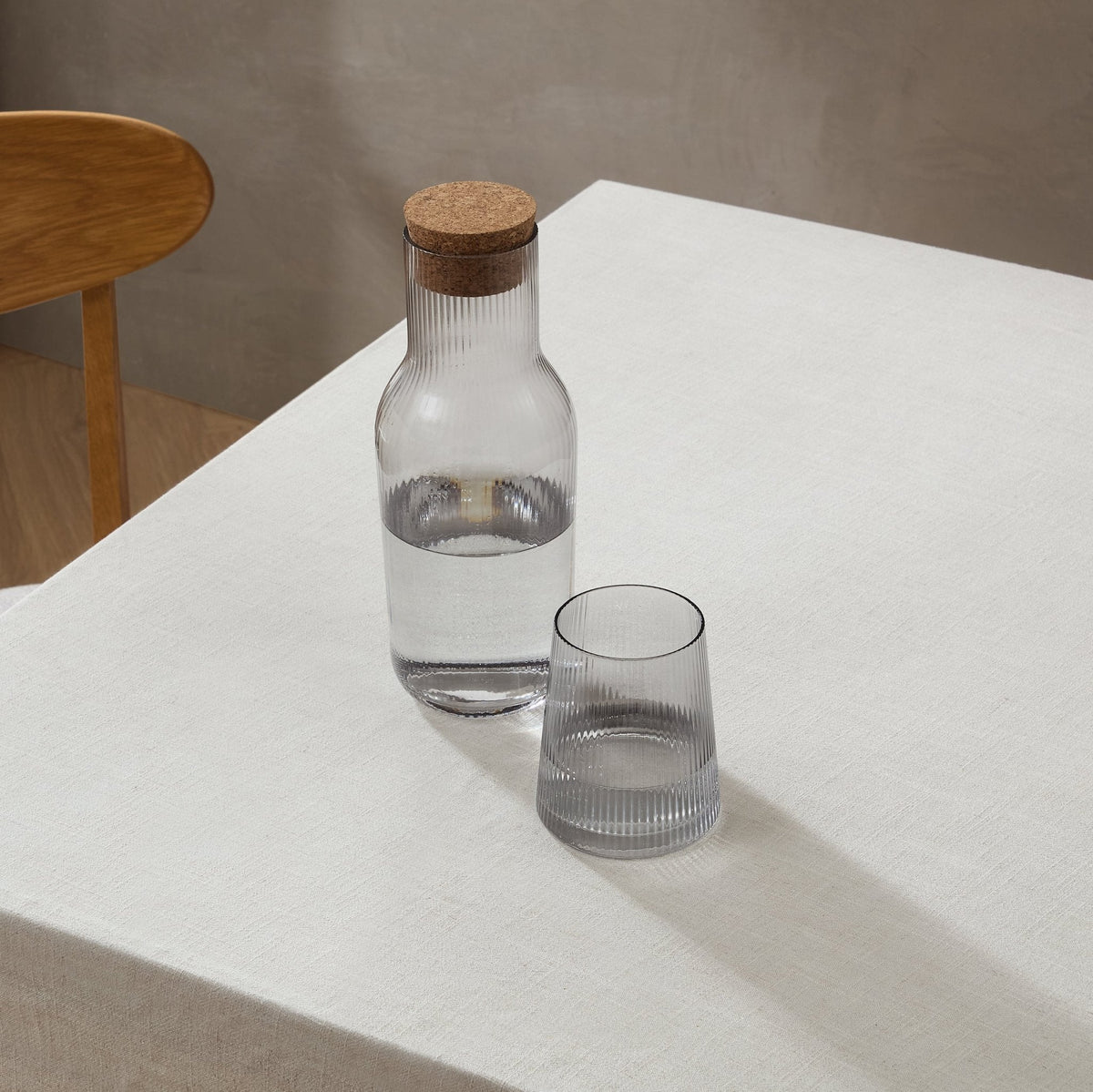 Gatsby Ripple Glass 1L Carafe - Smoked