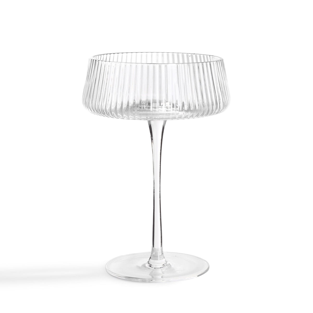 Gatsby Set of 4 Ripple Glass Coupes - Clear