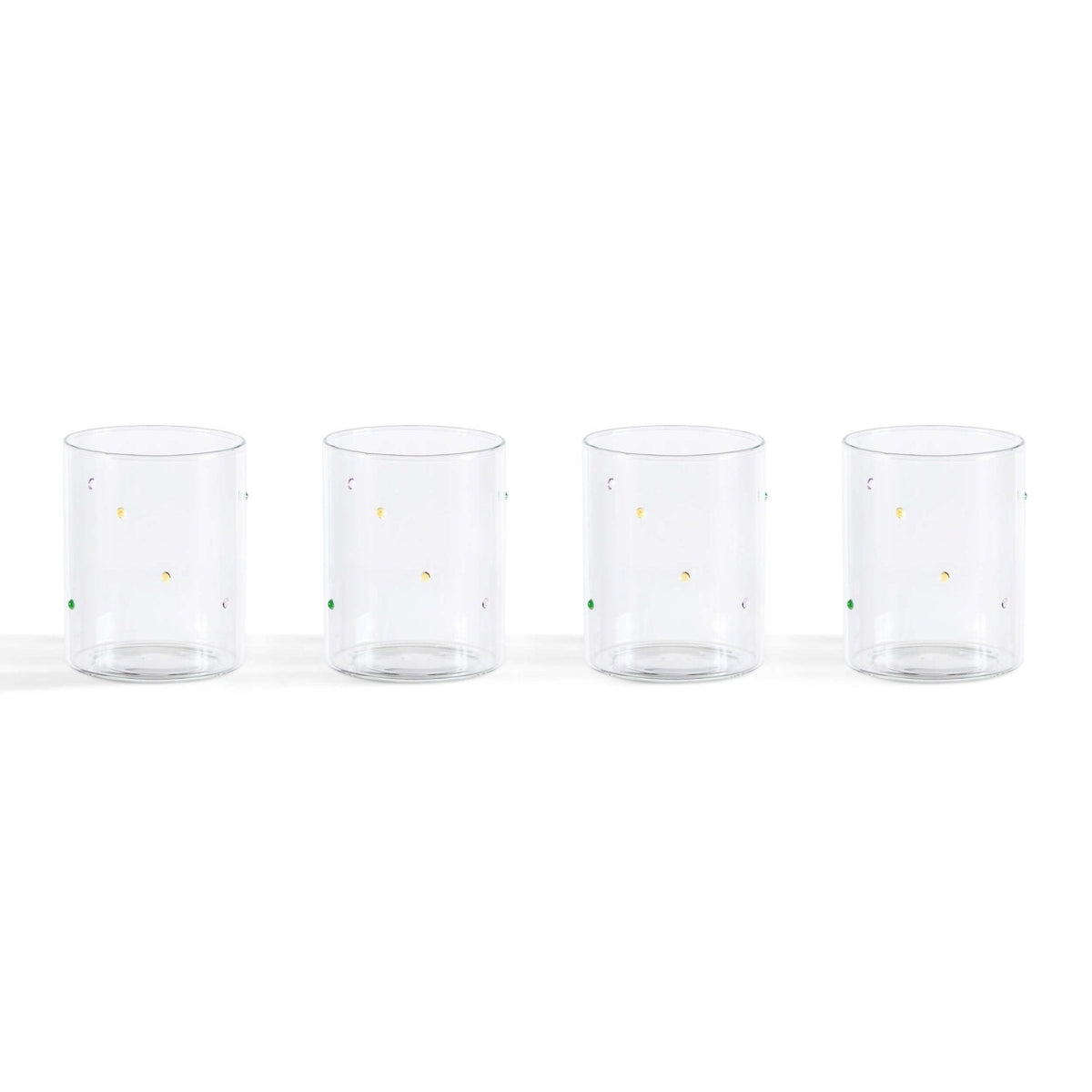 Nelly Polka Dot Glass Highballs - Set of 4 - Clear